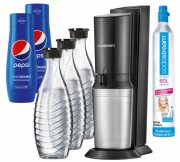 SodaStream Crystal 2.0 Titan Pack Black + 3 Karaffen + Kohlens&auml;ure-Zylinder + 2 Pepsi