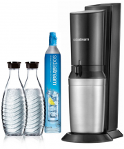SodaStream Crystal 2.0 Wassersprudler inkl. 2 Glaskaraffen und Kohlens&auml;ure-Zylinder