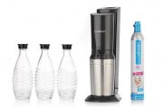 SodaStream Crystal 2.0 Wassersprudler Set mit 3 Glaskaraffen + 1 Zylinder f&uuml;r 60 Liter ab 89,98&euro; 