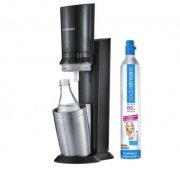 SodaStream Crystal 2.0 Wassersprudler Set mit 3 Glaskaraffen + 1 Zylinder f&uuml;r 60 Liter f&uuml;r 99,98&euro;