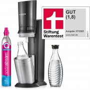 SodaStream Crystal 3.0 Wassersprudler + 1x Quick-Connect CO2-Zylinder + 2x Glaskaraffen