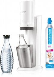 Sodastream Crystal Wassersprudler in schwarz oder wei&szlig; + Glaskaraffe und CO2 Zylinder