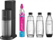 SodaStream DUO Titan Wassersprudler Vorteilspack mit 2 Gals Karaffen, 1 PET-Flasche und CO2-Zylinder