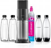 SodaStream DUO Wassersprudler mit CO2-Zylinder, 2x 1L Glasflasche und 2x 1L Kunststoff-Flasche