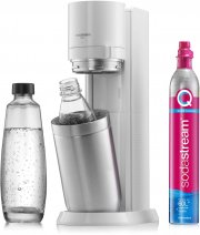 SodaStream Duo Wassersprudler Wei&szlig; inkl. 1x Glaskaraffe und 1x Kunststoffflasche
