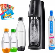 SodaStream Easy Wassersprudler-Set mit CO2- Zylinder, 2x PET-Flasche, 2x 0,5 L PET-Flasche, 6x Sirup