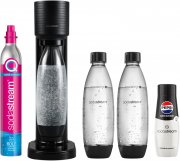 SodaStream Gaia Wassersprudler + CO2-Zylinder, 3x 0,8L Kunststoffflasche & Pepsi Zero Zucker Sirup