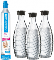 SodaStream Reservezylinder 60l + 3 Glaskaraffen