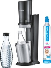 Sodastream Wassersprudler Crystal inkl. Glaskaraffe und CO2-Zylinder