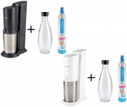 Sodastream Wassersprudler Crystal mit 0,6 l Glaskaraffe und CO2 Zylinder f&uuml;r 84,94 Euro
