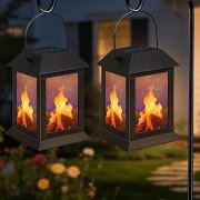 Solar-Gartenlaternen mit Flammenschein im 2er-Pack f&uuml;r 6,99&euro;