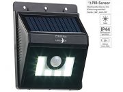 Solar-LED-Wandleuchte mit Bewegungsmelder, Dimm-Funktion, 180 lm, IP44 f&uuml;r 1,90&euro; 