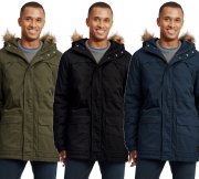SOLID Danello Herren Winter-Parka in 3 Farben mit abnehmbarer Kunstfell-Kapuze