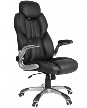 Songmics Chefsessel Kunstleder schwarz