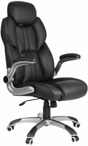Songmics OBG65BK Kunstleder ergonomischer B&uuml;rostuhl