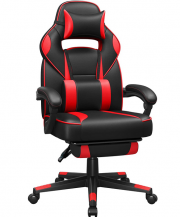 SONGMICS OBG73BRV1 Gamingstuhl mit Fu&szlig;st&uuml;tze, Kopfst&uuml;tze und Lendenkissen