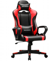 SONGMICS RCG011B01 ergonomischer Gamer-Sessel bis 150 kg mit Lendenwirbelst&uuml;tze und Kopfst&uuml;tze