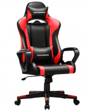 Songmics RCG011B01 Gaming Stuhl mit Kopfst&uuml;tze, Lendenkissen, Wippfunktion, bis 150 kg