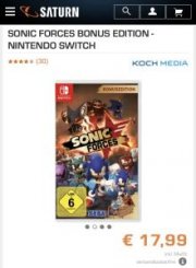 Sonic Forces Bonus Edition Nintendo Switch f&uuml;r 17,99&euro; inkl. Versand