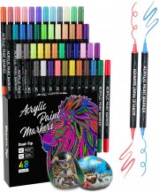 Sonlaryin Wasserfeste 48 Farben Acrylstifte mit Doppelspitze