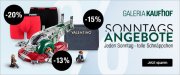 Sonntagsangebote im Galeria Kaufhof Online-Shop mit 25% Rabatt auf verschiedene Artikel