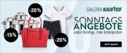 Sonntagsangebote im Galeria Kaufhof Online-Shop mit bis zu 20% auf verschiedene Artikel