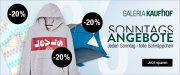 Sonntagsangebote im Galeria Kaufhof Online-Shop mit bis zu 20% Rabatt auf verschiedene Artikel