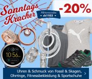 Sonntagskracher -20% auf z.B. Sportschuhen,Schmuck,Uhren bei Karstadt