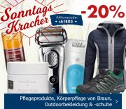 Sonntagskracher bei Karstadt 20% auf Pflegeprodukte, Braun und Outdoorbekleidung