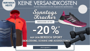 Sonntagskracher im Karstadt Online-Shop mit 20% auf Sportartikel