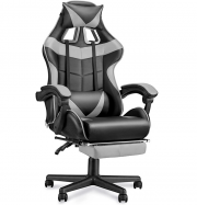 Soontrans ergonomischer Gaming Stuhl bis 150 kg mit Fu&szlig;st&uuml;tze, Kopfst&uuml;tze und Lendenkissen
