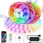 Soulcker 15 Meter (3x 5 Meter) Bluetooth RGB LED Strip mit Smart APP Steuerung und Fernbedienung