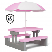 Spielwerk ABS Kunststoff Kindersitzgruppe mit UV Schutz Sonnenschirm