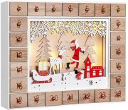 Spielwerk Holz Adventskalender zum Bef&uuml;llen mit LED Beleuchtung