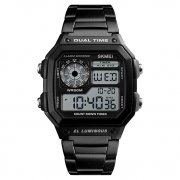 Sport Edelstahl Herrenuhr Digital Backlight