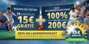 Sportwetten Deal - 15&euro; Gratis-Bonus bei Sunmaker - bei 1&euro; Einzahlung