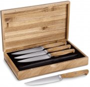 SPRINGLANE Steakmesser-Set aus deutschem Stahl mit edlen Olivenholz-Griffen inkl. Geschenkbox