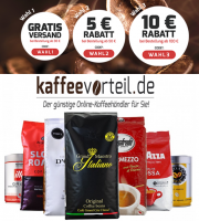 Staffelrabatt mit gratis Versand, 5 Euro Rabatt oder 10 Euro Rabatt im Kaffeevorteil Shop