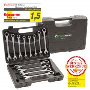 STARKMANN Blackline Flex 12-teiliger Ringgabel-Satz mit Ratschenfunktion