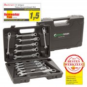 STARKMANN Blackline Flex 12-teiliger Ringgabel-Satz mit Ratschenfunktion