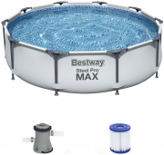 Steel Pro Max Frame Pool &Oslash; 305x76 cm mit Filterpumpe und Kartusche