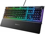 SteelSeries Apex 3 Gaming Tastatur mit 10-Zonen RGB-Beleuchtung und Handballenauflage