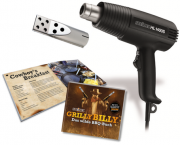 Steinel Grilly Billy 2.0 Grillanz&uuml;nder Hei&szlig;luftpistole bis 500&thinsp;&deg;C inkl. Das wilde BBQ-Buch