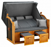 Strandkorb Ostsee XXL 3-Sitzer Strandkorb anthrazit 160x160x80 cm