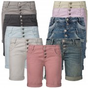 Sublevel Damen Denim Bermuda Chino Stretch Shorts