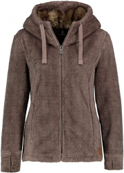 Sublevel Damen Fleece-Jacke mit Kunstfell & Teddy-Fleece in 3 Farben