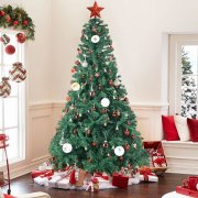 Sunkky 180 cm k&uuml;nstlicher Weihnachtsbaum mit 118 teiligen Weihnachtsschmuck Set