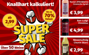 SUPER-SALE bis zu 70 % Rabatt und 50 Top-Weine ab 2,99&euro;