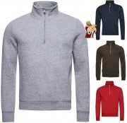 SUPERDRY Henley Sweatshirts mit Stickerei, Rei&szlig;verschluss und Vintage Logo