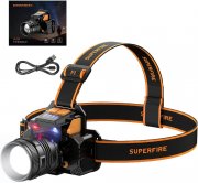SuperFire HL58 wiederaufladbare superhelle LED Stirnlampe mit 3 Lichtmodi